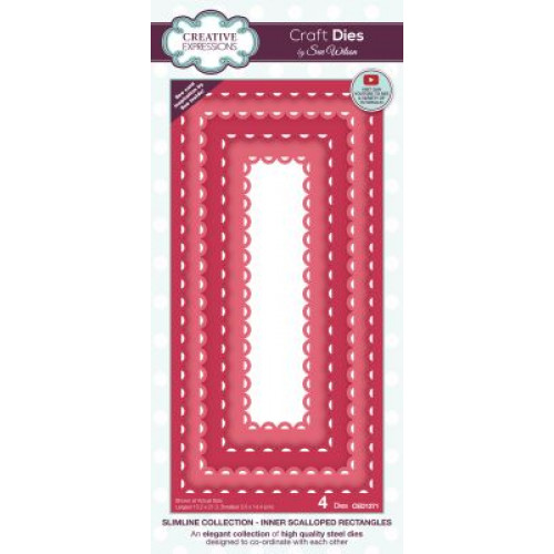 inner scalloped rectangles - sue wilson slimline collection ced1271